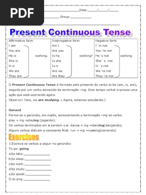 Atividades Sobre Verb To Be Affirmative Negative And Interrogative