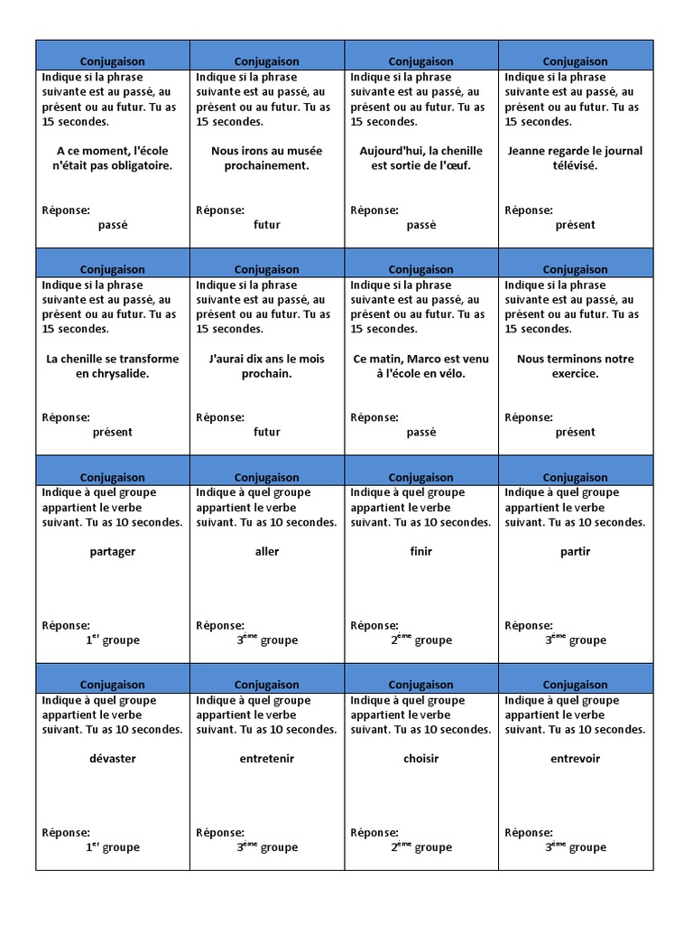 Conjugaison Du Verbe Prier Au Présent De L Indicatif Trivial Pursuit | PDF | Conjugaison | Verbe