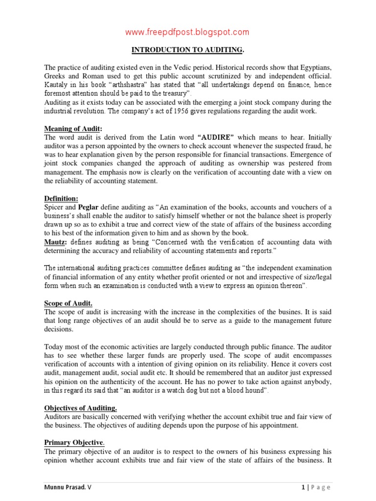 Auditing Notes. | PDF | Internal Control | Audit