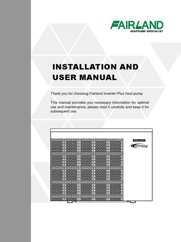 Fairland Inverter-Plus Heat Pump Manual | PDF | Heat Pump | Electrical ...