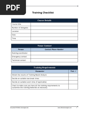 Training Checklist