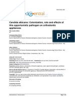 Candida Albicans Colonization, Role and Effects of This Opportunistic Pathogen On Orthodontic Appliances PDF