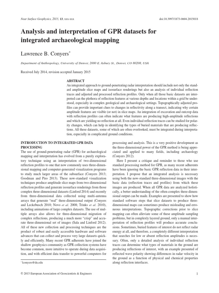 Near Surface Geophysics 2015 | PDF | Geophysical Survey (Archaeology ...