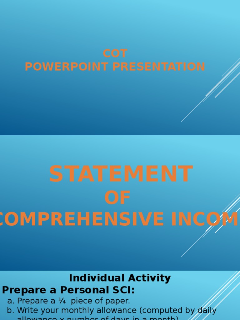 Statement of Comprehensive Income | PDF | Income Statement | Expense