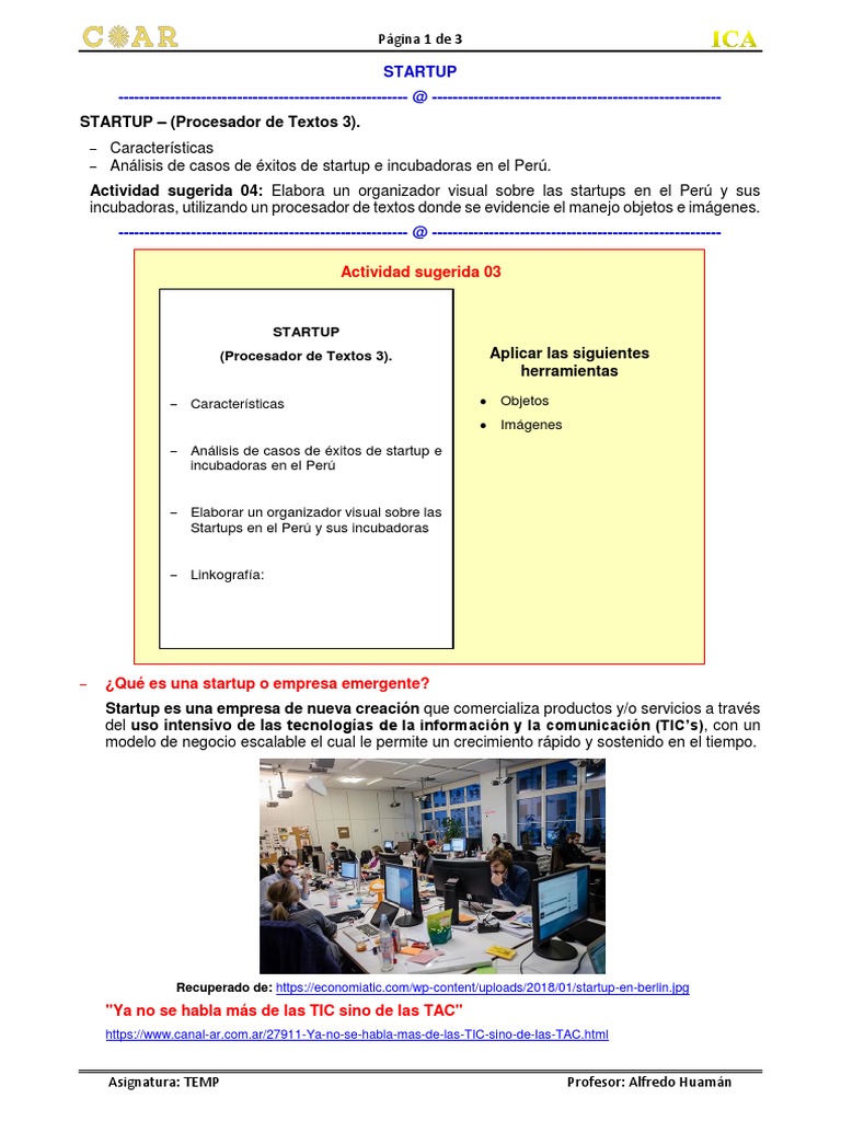 Startups e Incubadoras en Perú | PDF | Empresa de inicio | Pequeñas ...