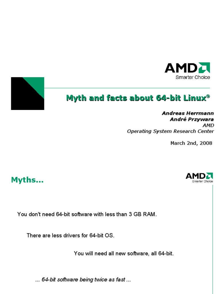 64bit Linux-Myths and Facts | PDF | 64 Bit Computing | Computer Engineering