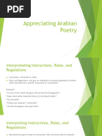 Appreciating Arabian Poetry