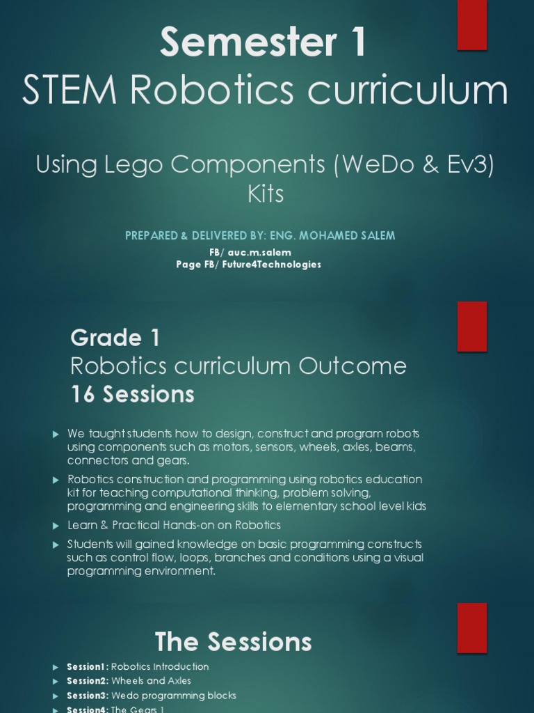 Grade 1 STEM Robotics Curriculum | PDF | Robotics | Gear