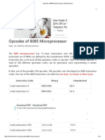 Opcodes of 8085 Microprocessor - Electricalvoice