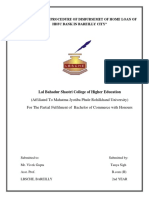 Study of The Procedure of Disbursemet of Home Loan of HDFC Bank in Bareilly City