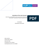 Calculation of First Sales Forecasts