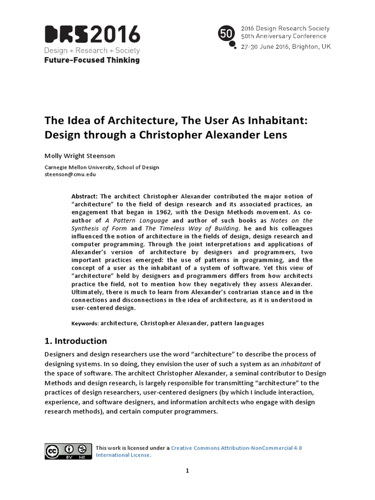 The Idea of Architecture, The User As Inhabitant: Design Through A ...