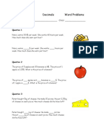 Grade 5 Decimals Word Problems: Name: - Class