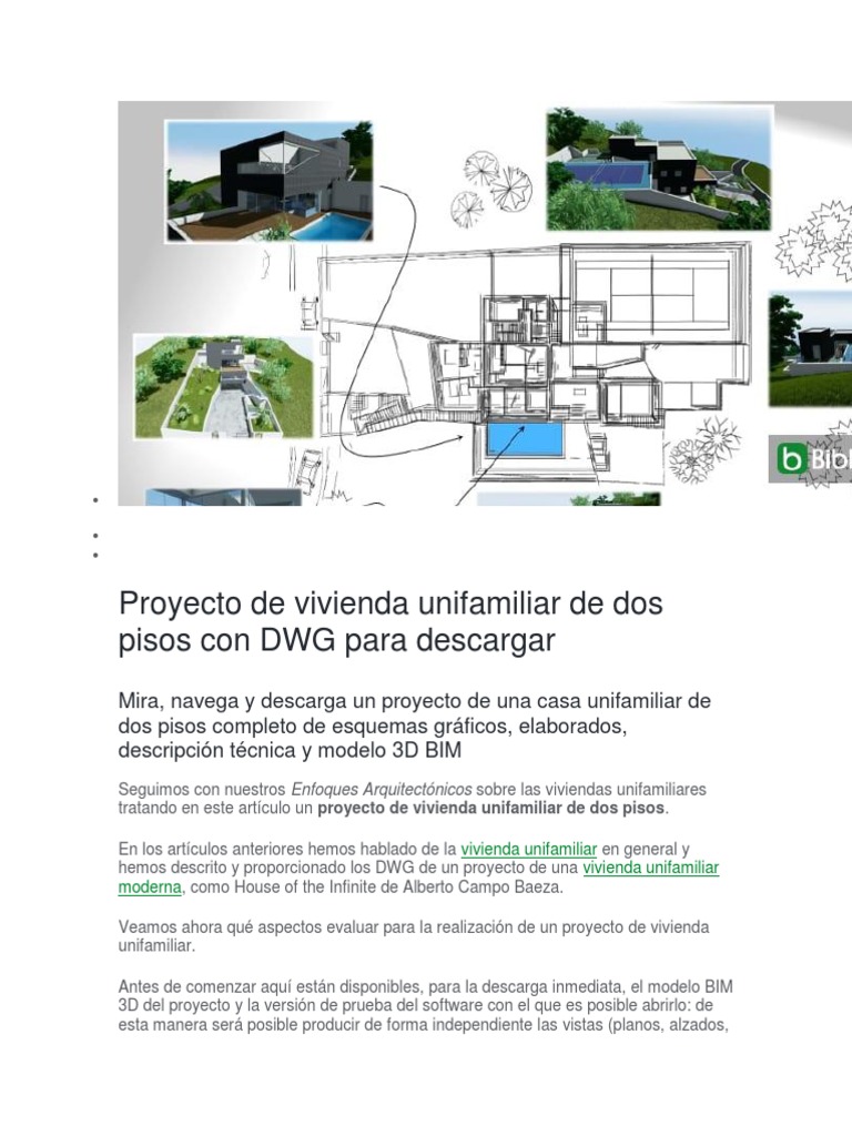 Proyecto de vivienda unifamiliar 2 pisos DWG | PDF | Diseño | Software