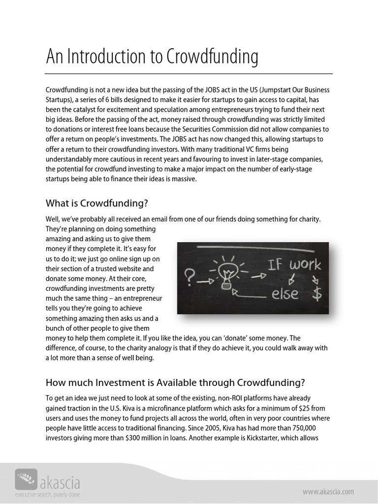 Crowdfunding for Startup Investments | PDF | Startup Company | Small ...