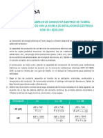 Selección Del Calibre de Un Conductor Eléctrico en Tubería (Conduit) de Acuerdo Con La Norma de Instalaciones Eléctricas Nom-001-Sede-2005