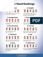 Poker Hand Rankings: 1. Royal Flush 6. Straight