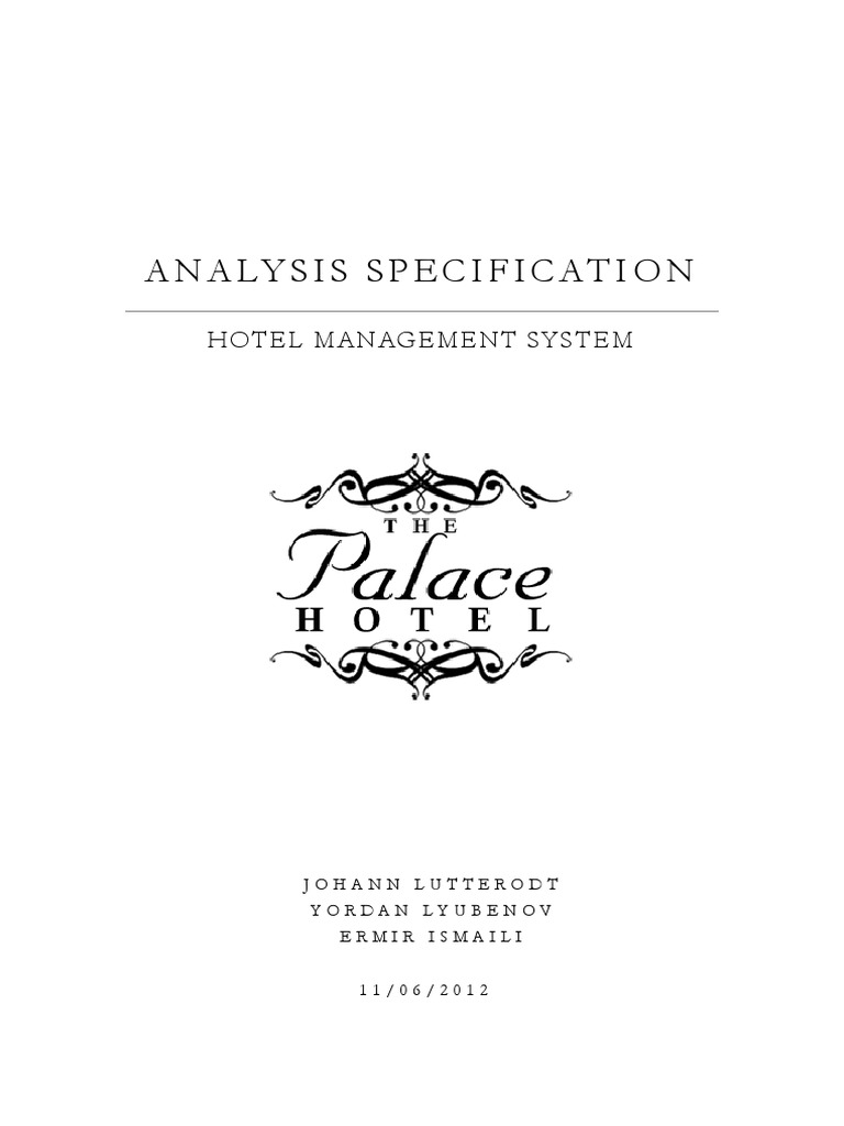 Hotel Management System Analysis | PDF | Use Case | Databases