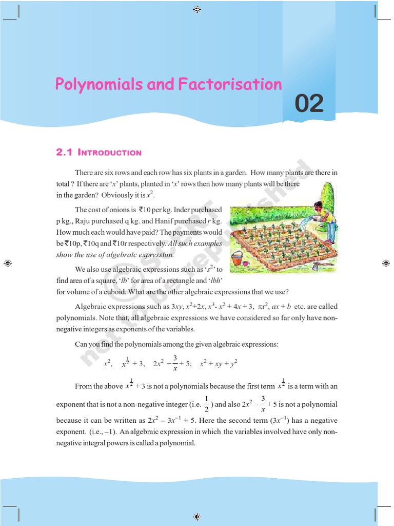 Unit B Pdf Factorization Polynomial