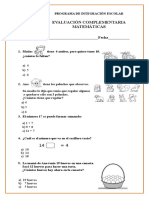 Evaluación  Matematicas