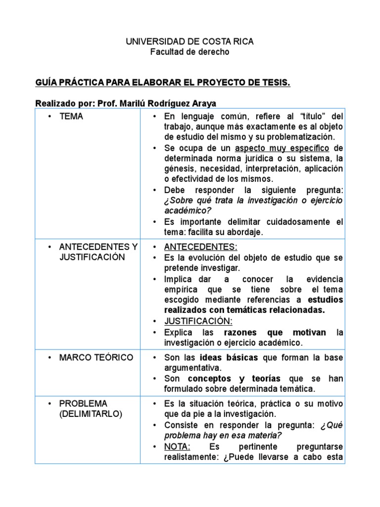 Guía para Elaborar Proyectos de Tesis | PDF | Teoría | Teoría de la ...