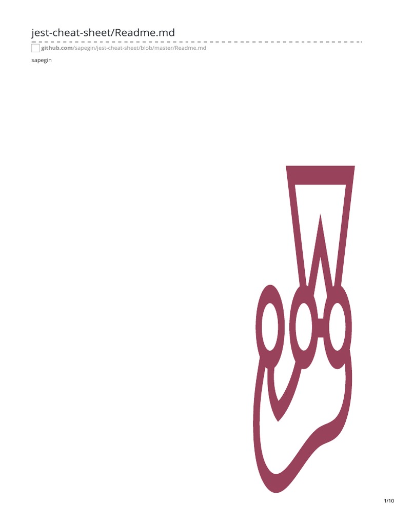 Jest Cheat Sheetreadmemd Pdf Pdf Computer Programming Software