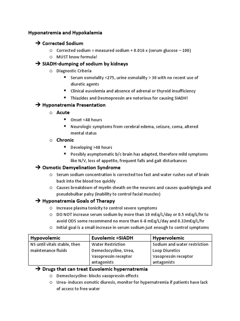 Hyponatremia and Hypokalemia | PDF | Medical Specialties | Clinical ...