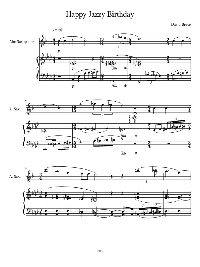 Happy Jazzy Birthday PDF Saxophone American Styles Of Music