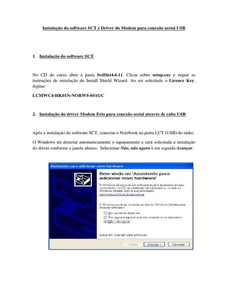 Instalação do Software e Driver SCT | PDF | Endereço de IP | Rede de ...