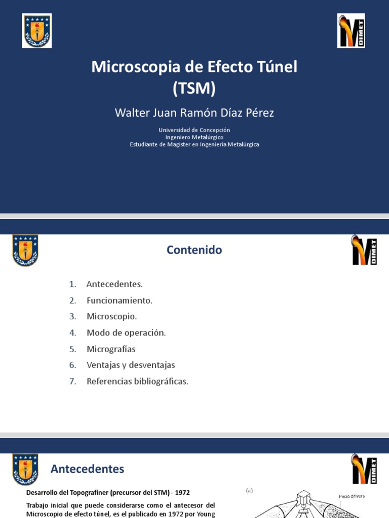 Microscopía de Efecto Túnel: Fundamentos | PDF | Microscopio de efecto ...