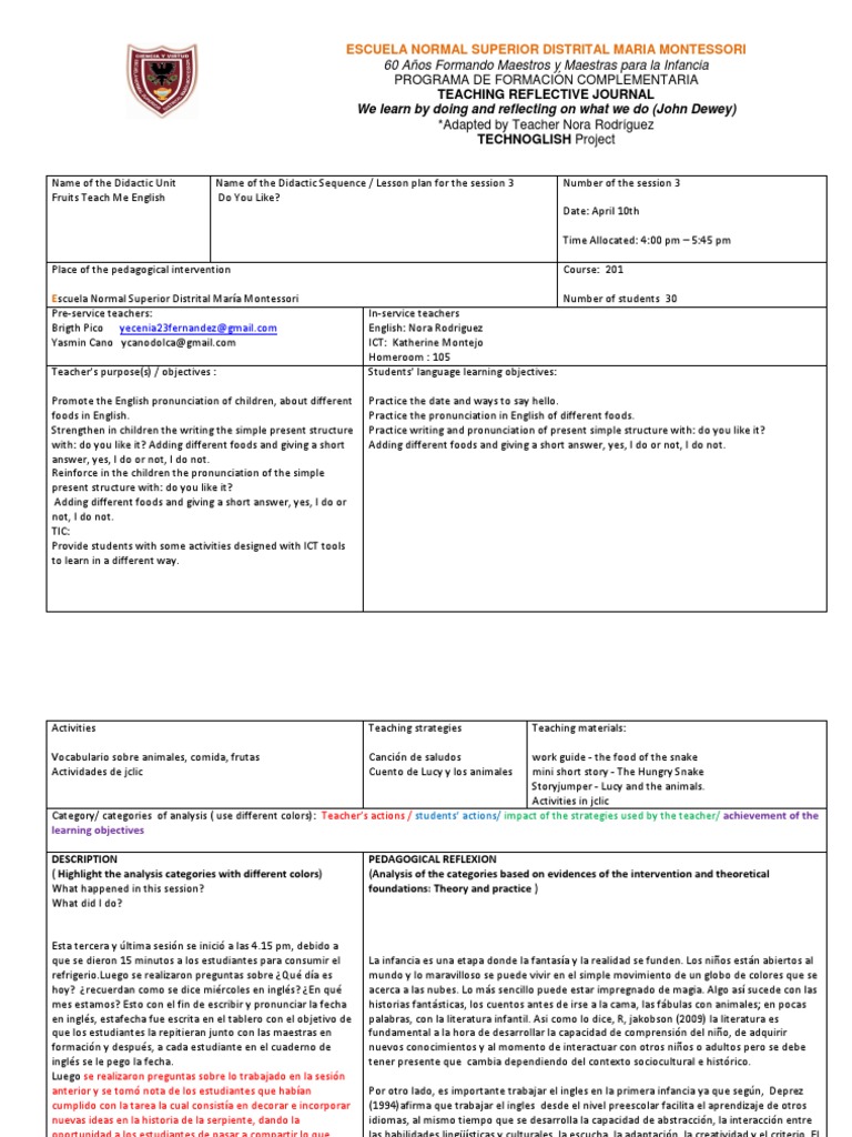Field Diary 3 PDF Education Theory Pedagogy