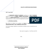 Solicitud de Certificado de Estudios