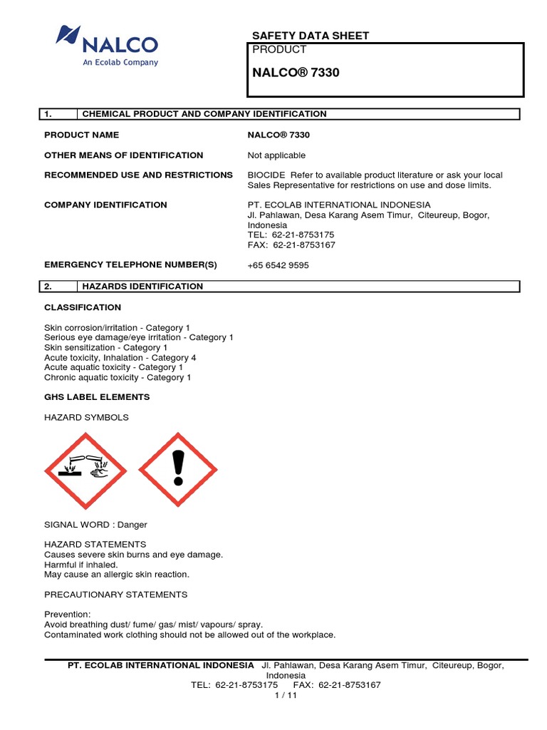 MSDS N7330 Toxicity Fires
