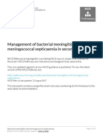 Bacterial Meningitis and Meningococcal Septicaemia Management of Bacterial Meningitis and Meningococcal Septicaemia in Secondary Care