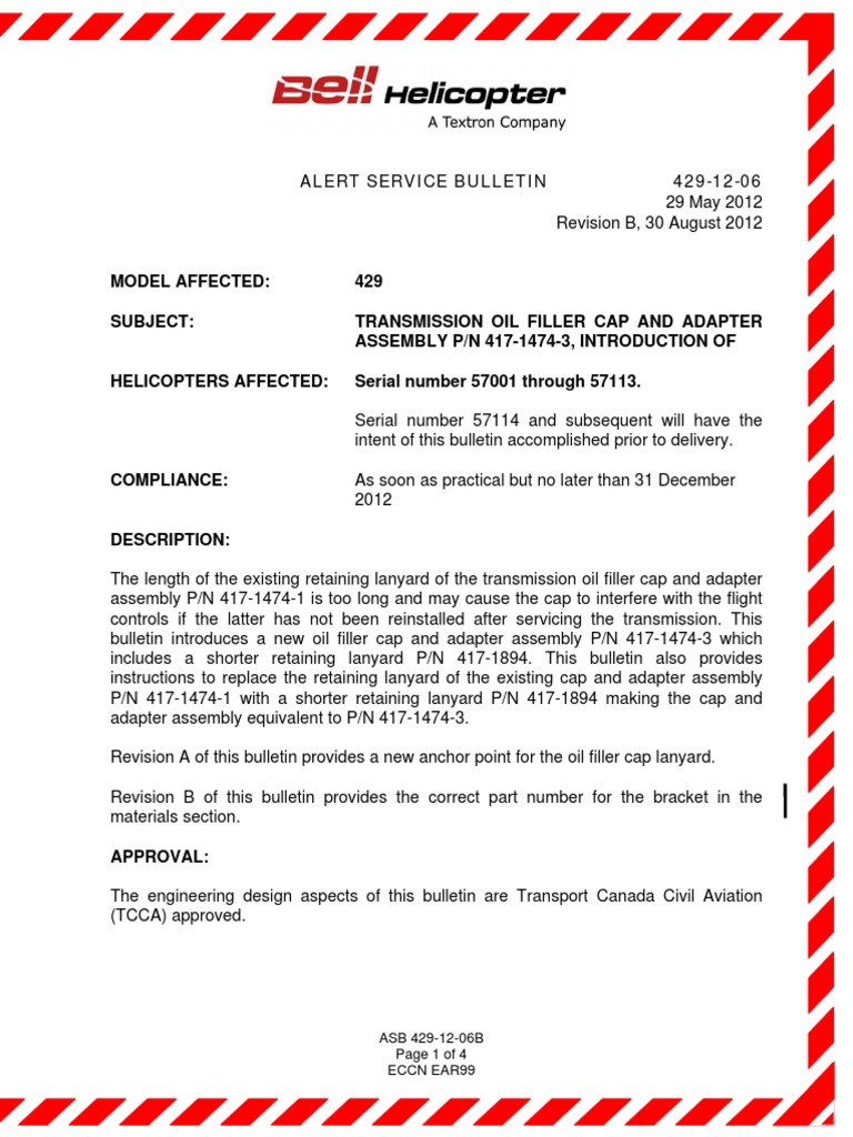 Alert Service Bulletin 4291206 ASB 4291206B Page 1 of 4 Eccn Ear99
