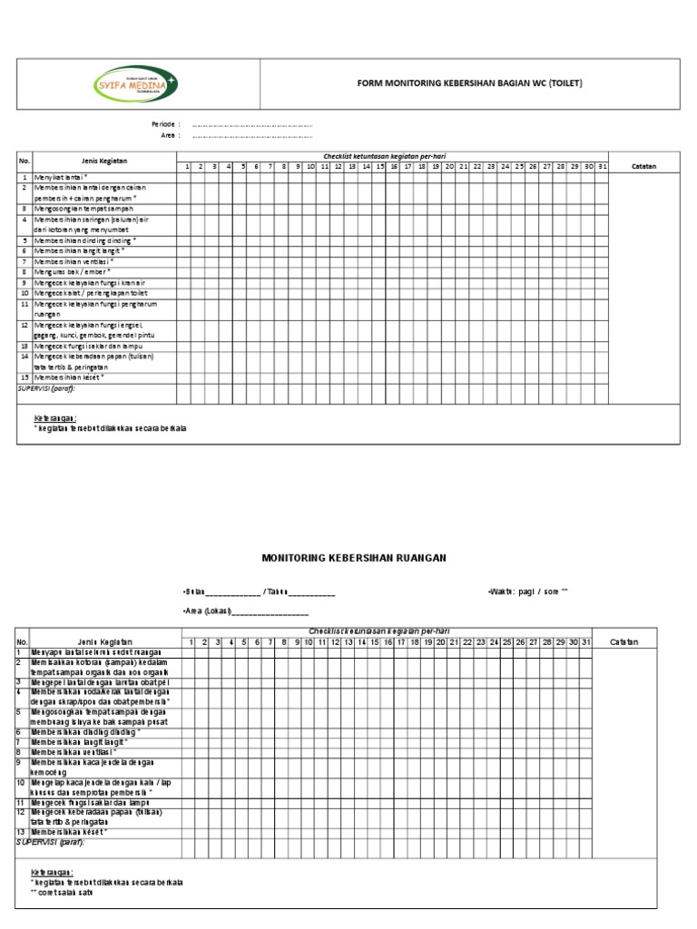 Form Audit Kebersihan Toilet | PDF