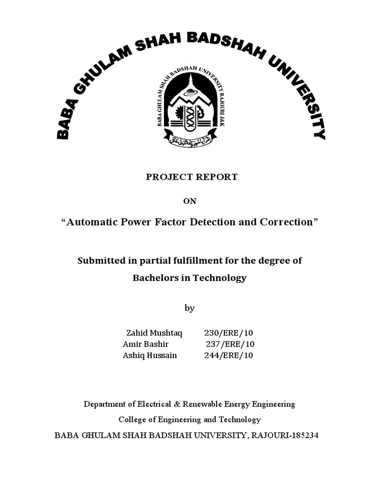 Automatic Power Factor Correction Report | PDF | Electric Power | Ac Power