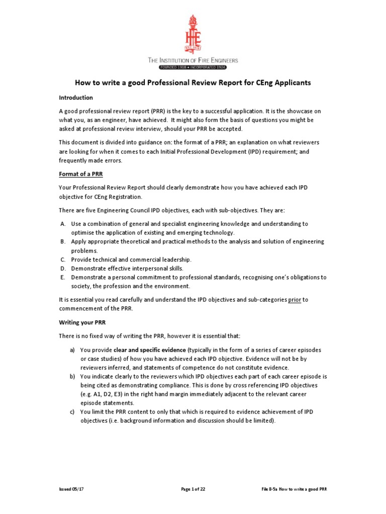 12-12a How To Write A Good Professional Review Report For CEng  PDF