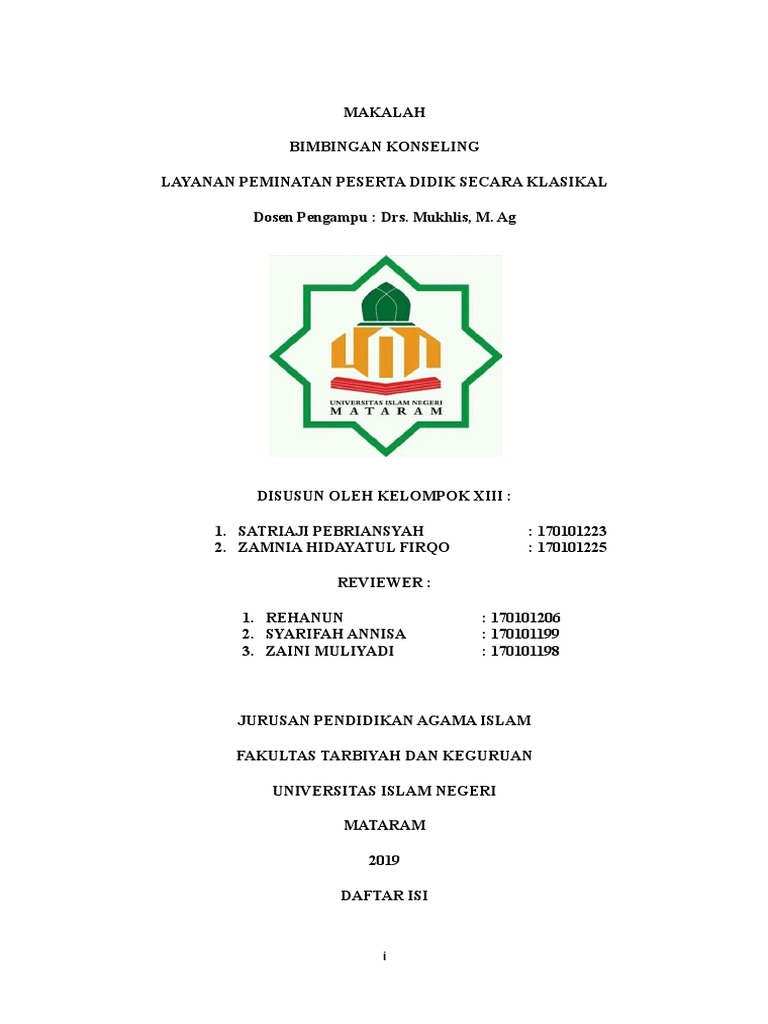 Makalah Bimbingan Klasikal