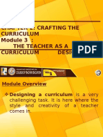 Chapter 2: Crafting The Curriculum The Teacher As A Curriculum Designer