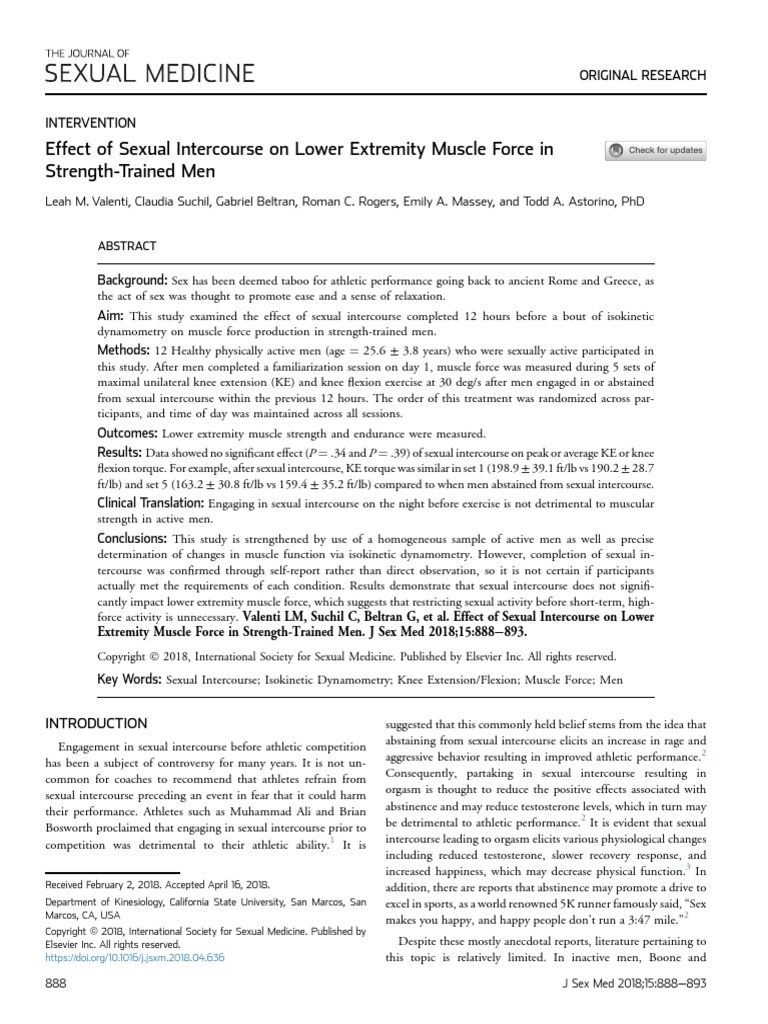 Effect of Sex On Muscles | PDF | Sexual Intercourse | Orgasm