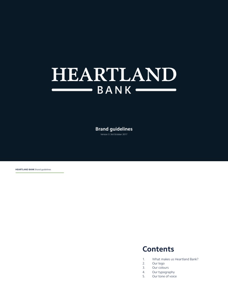 Heartland Bank Brand Guidelines 3 October 2017 PDF Communication