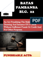 An Act Penalizing The Making or Drawing and Issuance of A Check Without Sufficient Funds or Credit and For Other Purposes