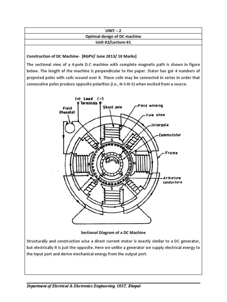 Unit - 2 Optimal Design of DC Machine Unit-02/Lecture-01 | PDF ...