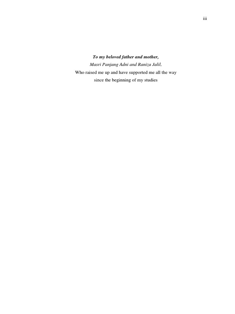 Tribute to My Parents' Support | PDF