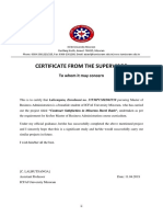 Certificate From The Supervisor: To Whom It May Concern