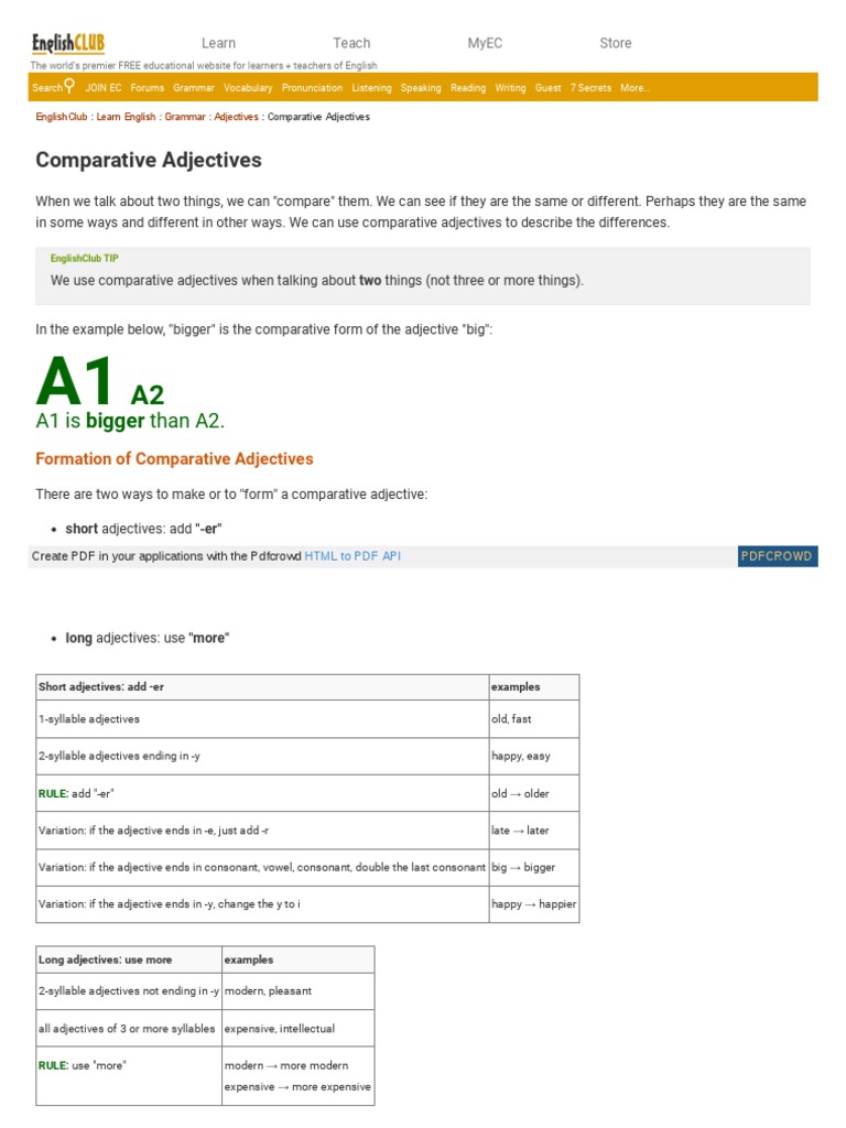 WWW Com Grammar Adjectives Comparative HTM PDF Mars Earth