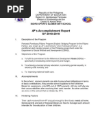 4P's Accomplishment Report SY 2018-2019: Isidro Oporto Elementary School