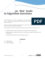 Integration That Leads To Logarithm Functions: 1. 2 2. Some Examples 3