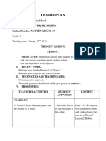 Robots Lesson Plan for 6th Grade Students